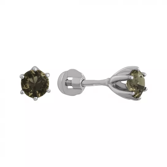 Пусеты с кварцем из серебра