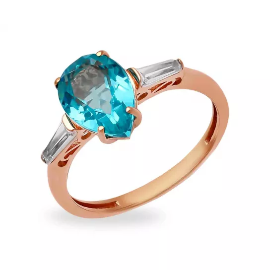 Кольцо с фианитом из золота