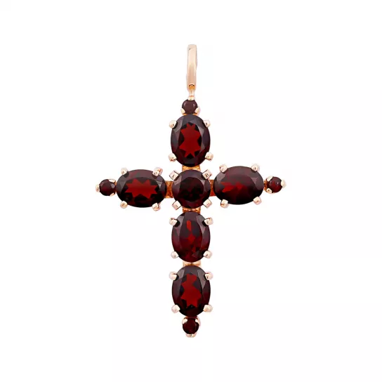 Крест с гранатом из золота