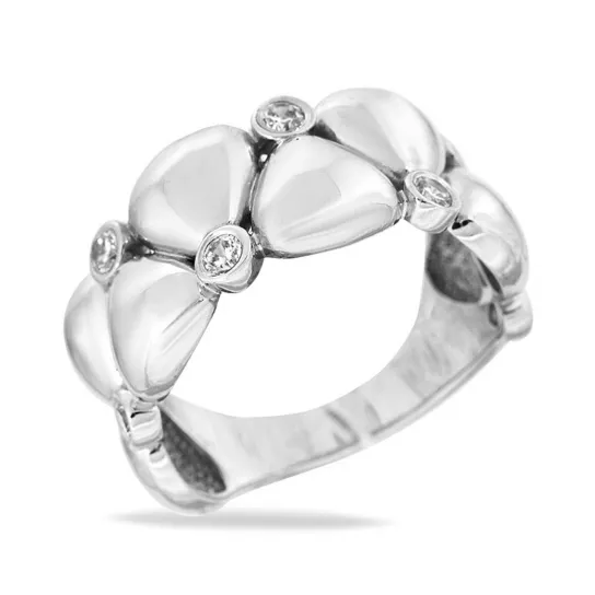 Кольцо с фианитом из серебра