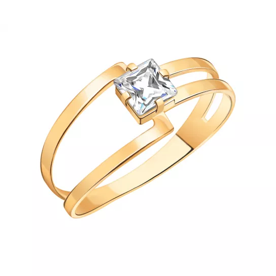 Кольцо с фианитом из золота