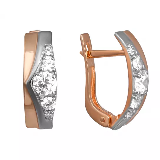 Серьги с фианитом из золота