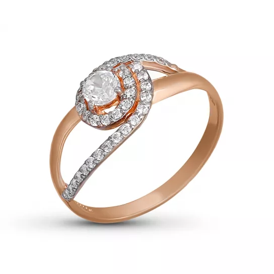 Кольцо с фианитом из золота