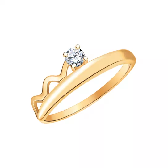 Кольцо с фианитом из золота