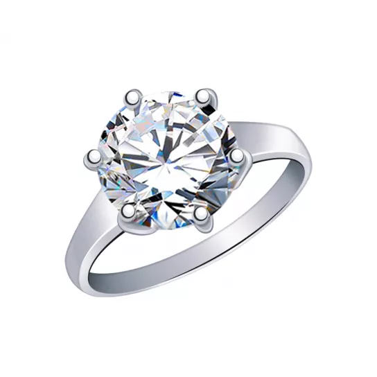 Кольцо с фианитом из серебра