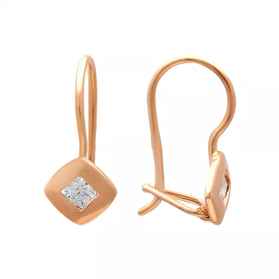 Серьги с фианитом из золота