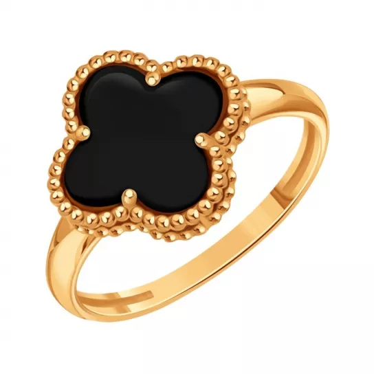 Кольцо с ониксом из золота