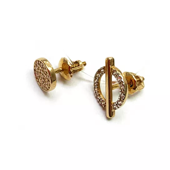 Пусеты с фианитом из золота