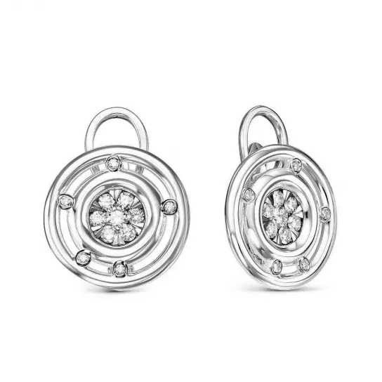 Серьги с бриллиантами из золота