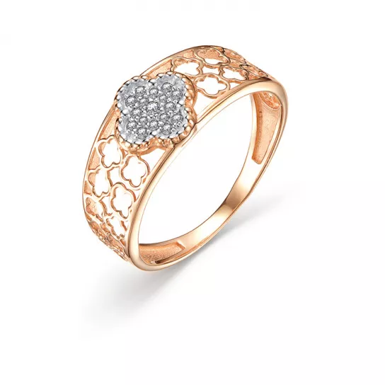 Кольцо с фианитом из золота