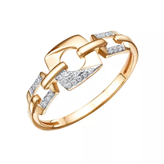 Кольцо с фианитом из золота