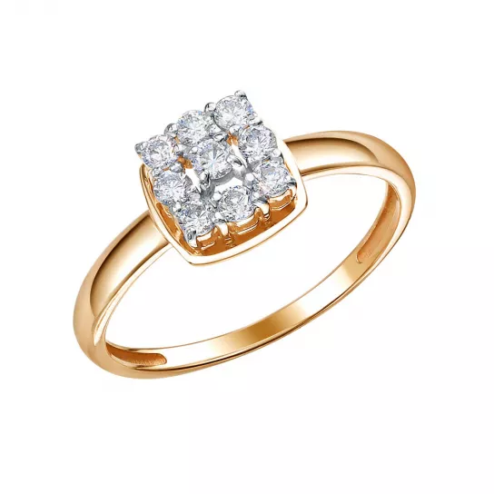 Кольцо с фианитом из золота