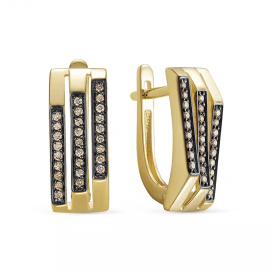 Серьги с бриллиантами из золота