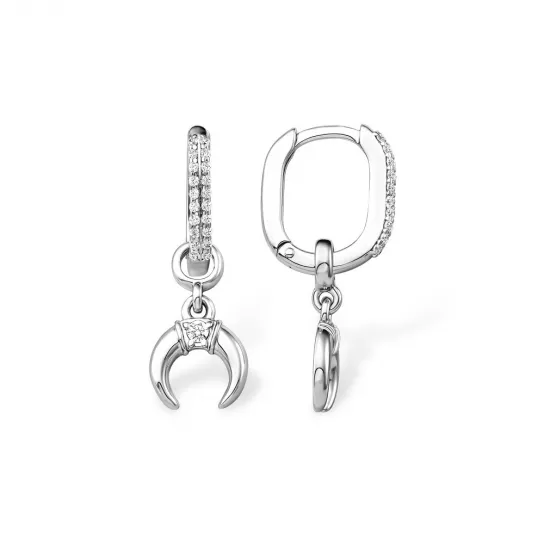 Серьги с фианитом из серебра