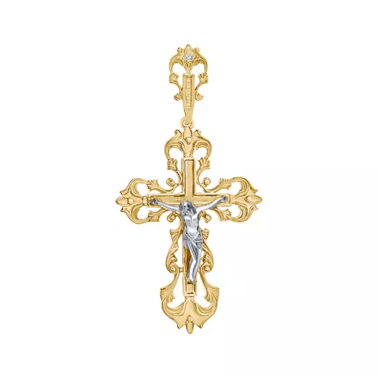 Крест с фианитом из золота