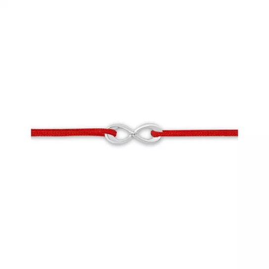 Браслет с фианитом и нейлоном из серебра