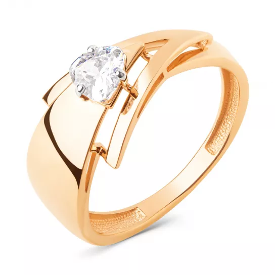 Кольцо с фианитом из золота