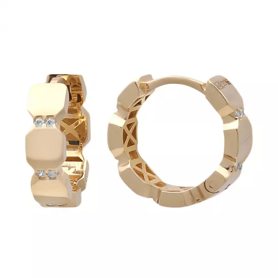 Серьги с фианитом из золота