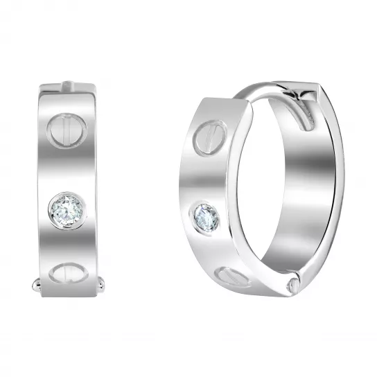 Серьги с бриллиантами из серебра