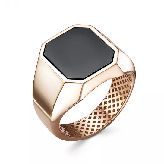 Кольцо-печатка с ониксом из золота