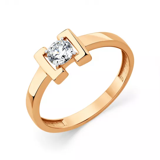 Кольцо с фианитом из золота