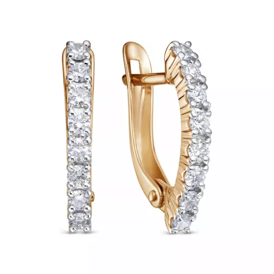 Серьги с бриллиантами с бриллиантом из золота