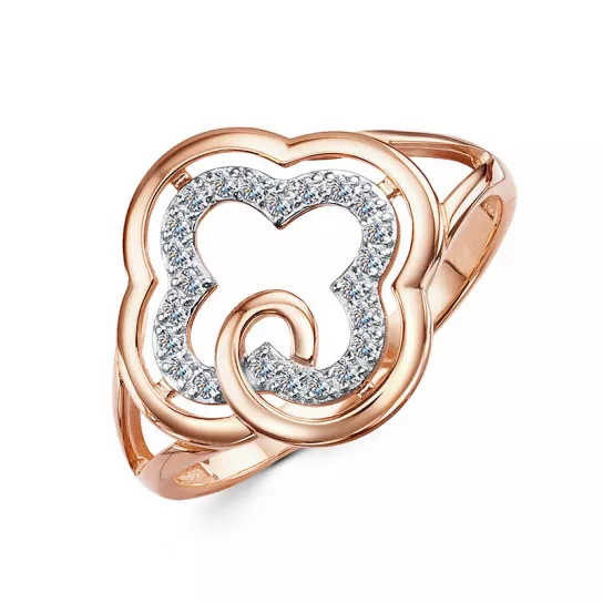 Кольцо с фианитом из золота