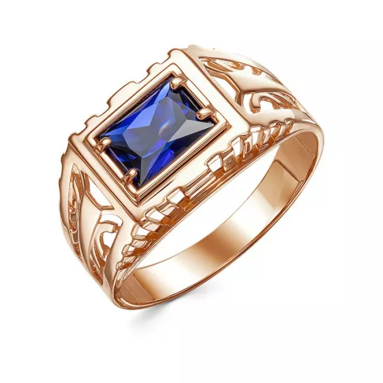 Кольцо-печатка с гранатом из золота