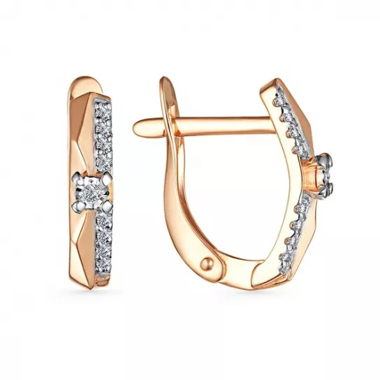 Серьги с фианитом из золота