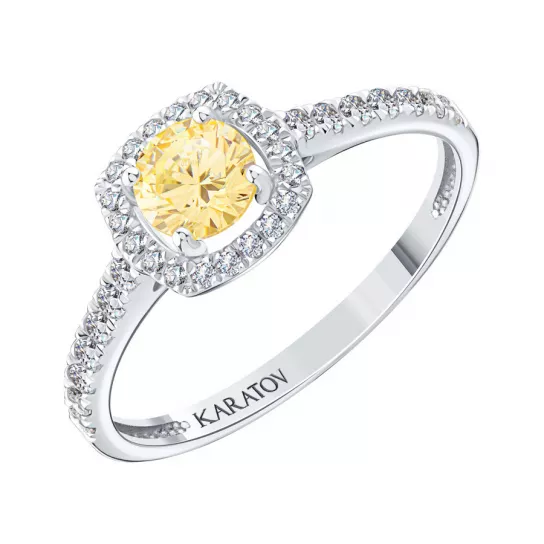 Кольцо с фианитом из золота