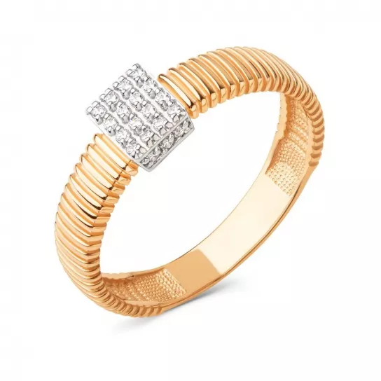 Кольцо с фианитом из золота