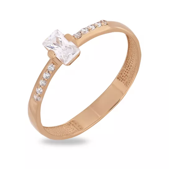 Кольцо с фианитом из золота